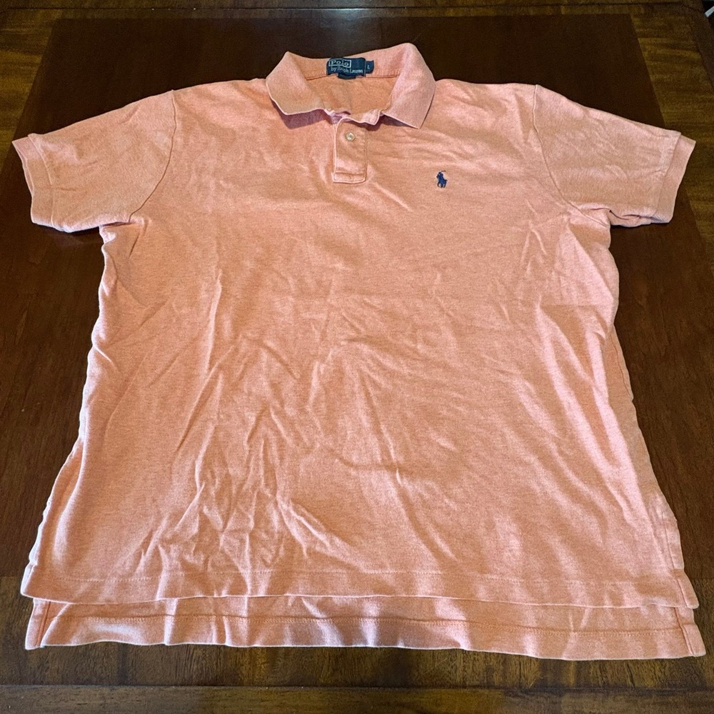 Polo Ralph Lauren Polo Shirt Classic Pony Logo Peach Pink Large